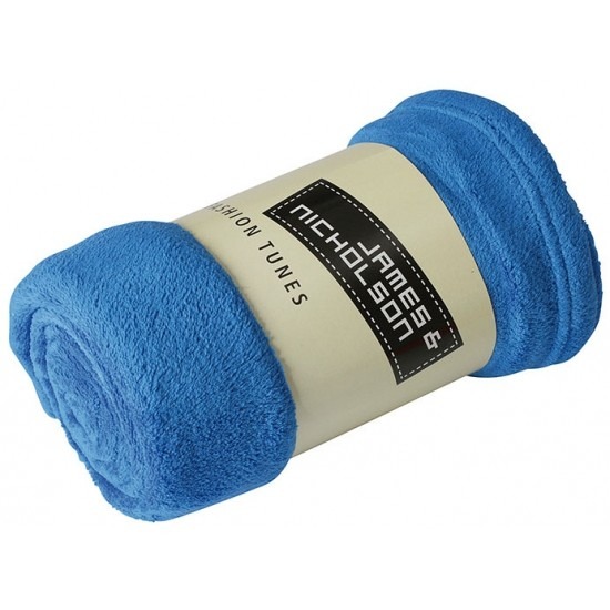 Warme fleece dekens-plaids kobaltblauw 120 x 160 cm 200 grams kwaliteit