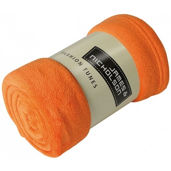 Warme fleece dekens-plaids oranje 120 x 160 cm 200 grams kwaliteit