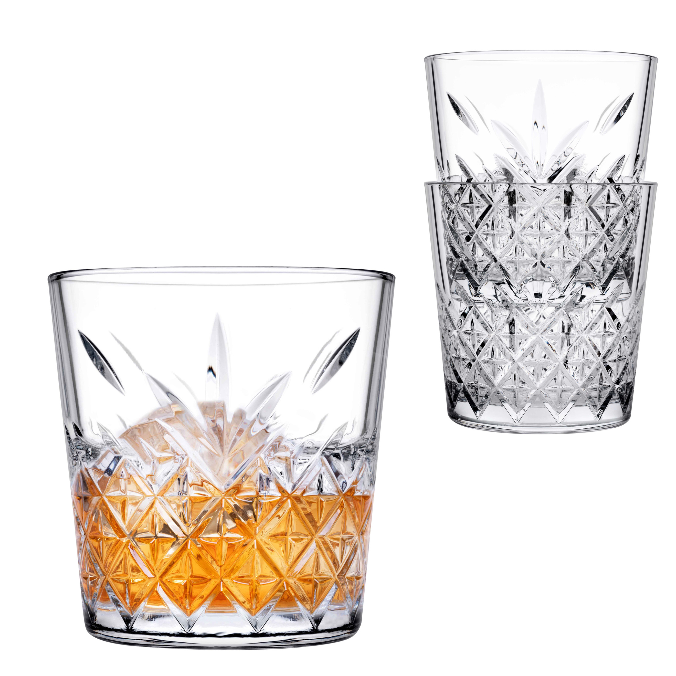 Whisky tumbler glazen 6x Timeless serie transparant 340 ml
