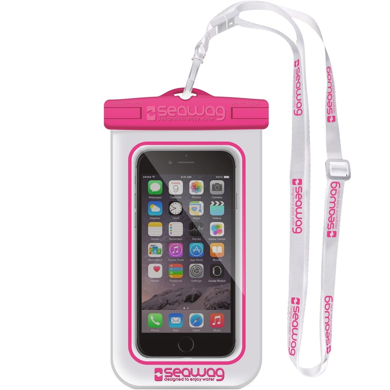 Wit-roze smartphone-mobiele telefoon hoesje waterproof-waterbestendig met polsband