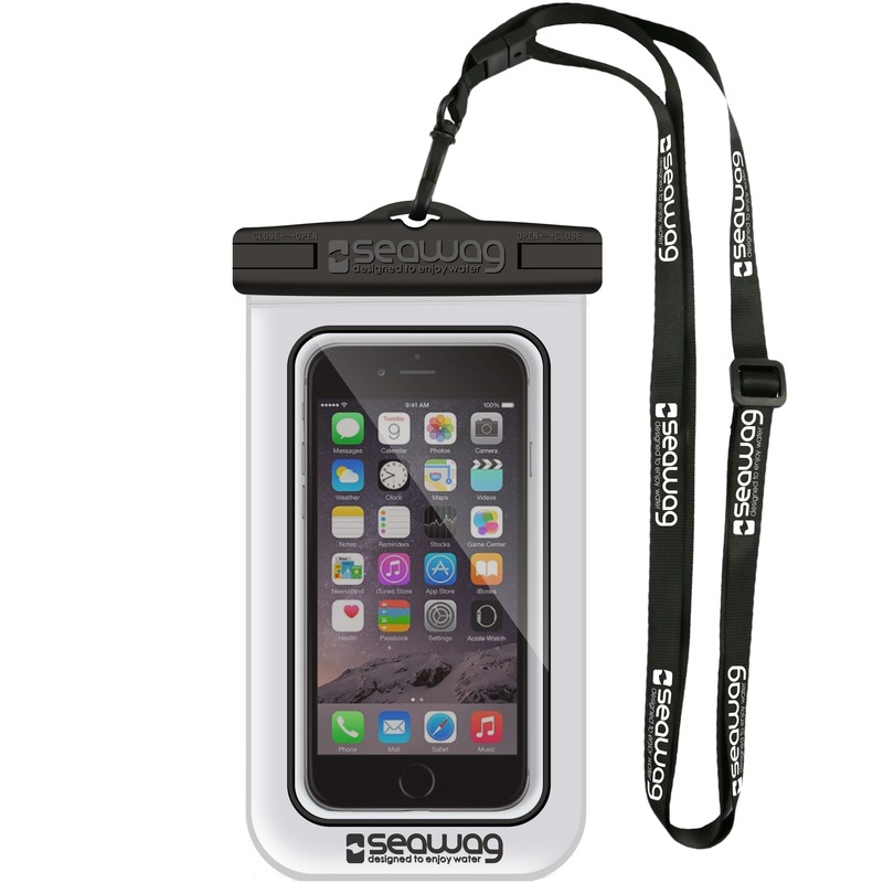 Wit-zwart smartphone-mobiele telefoon hoesje waterproof-waterbestendig met polsband