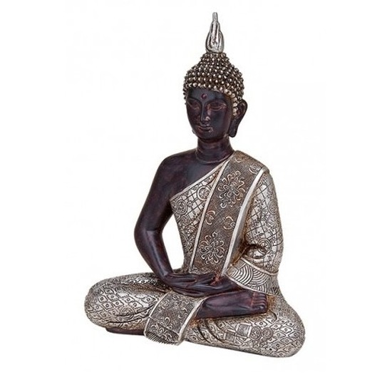Woondecoratie boeddha beeld zittend 29 cm