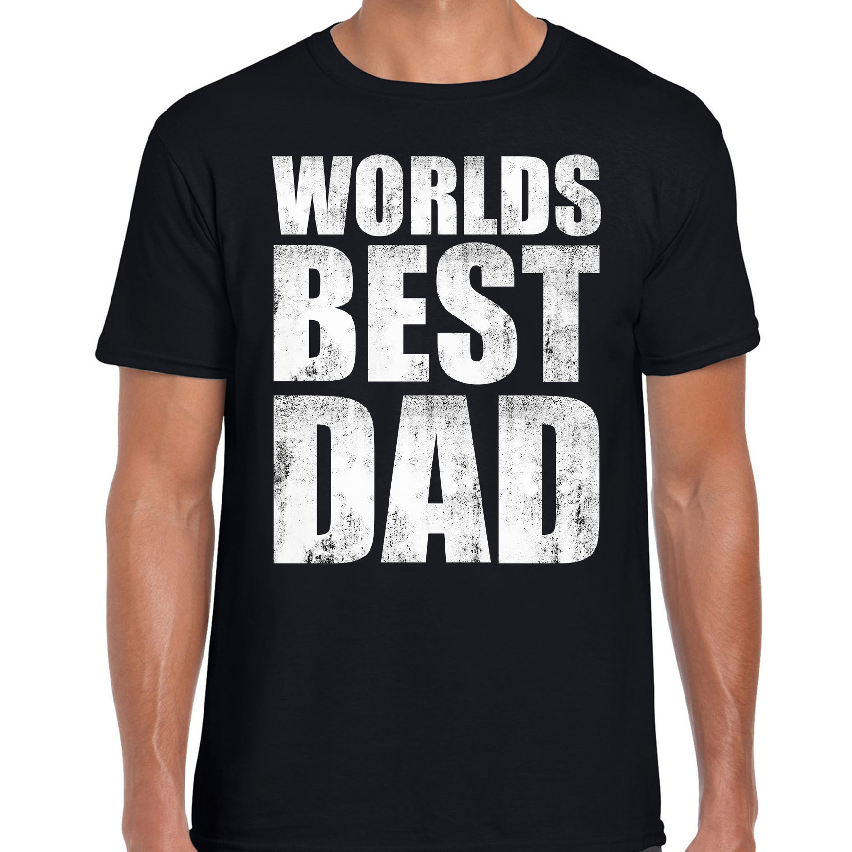 Worlds best dad cadeau t-shirt zwart voor heren