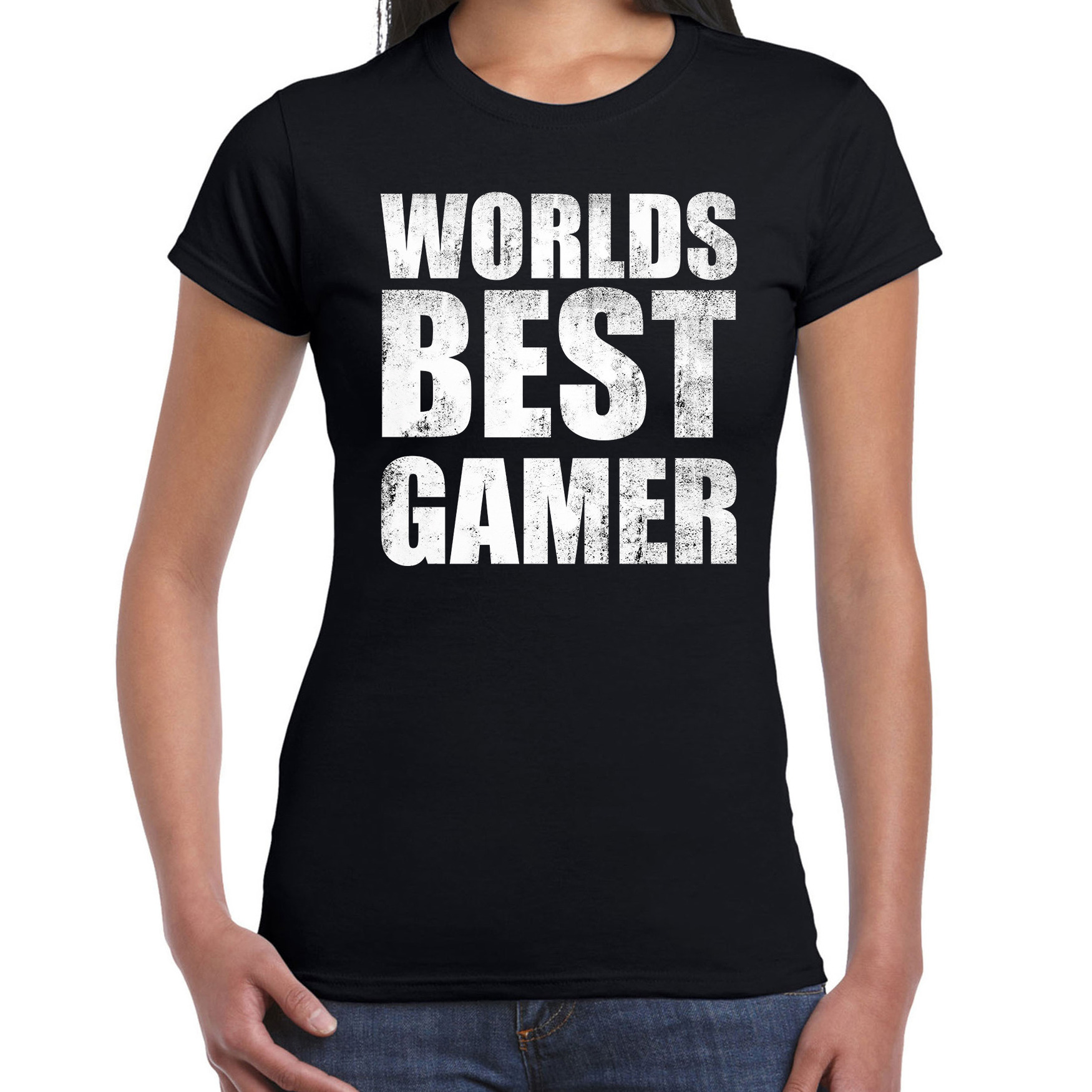 Worlds best gamer-werelds beste gamer cadeau t-shirt zwart dames