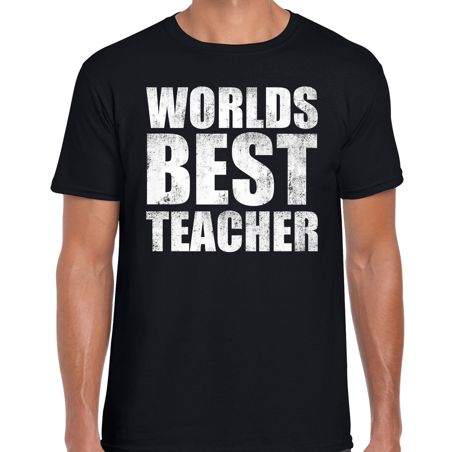 Worlds best teacher-werelds beste leraar cadeau t-shirt zwart heren