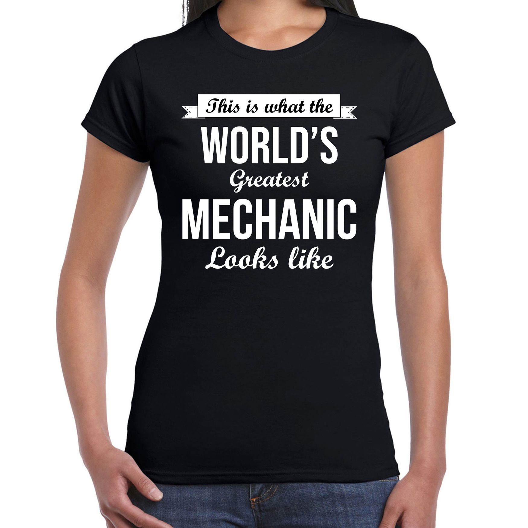 Worlds greatest mechanic t-shirt zwart dames Werelds grootste monteur cadeau