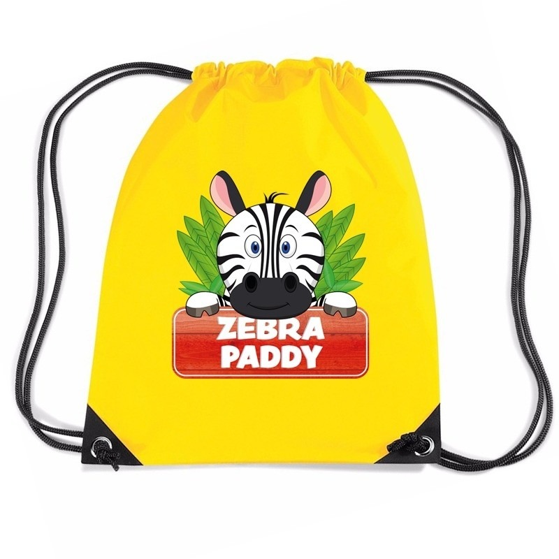 Zebra Paddy rugtas-gymtas geel voor kinderen