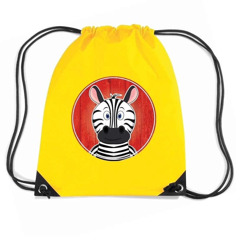 Zebra rugtas-gymtas geel voor kinderen