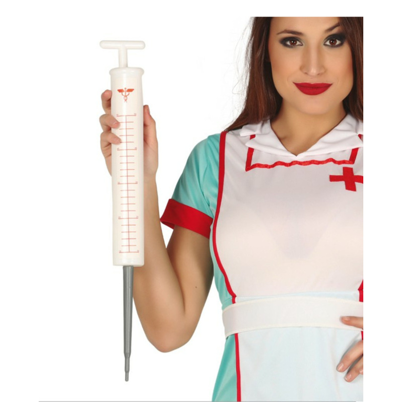 Zuster-dokter Injectie spuit XL carnaval verkleed accessoire 52 cm