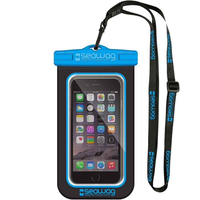 Zwart-blauw smartphone-mobiele telefoon hoesje waterproof-waterbestendig met polsband