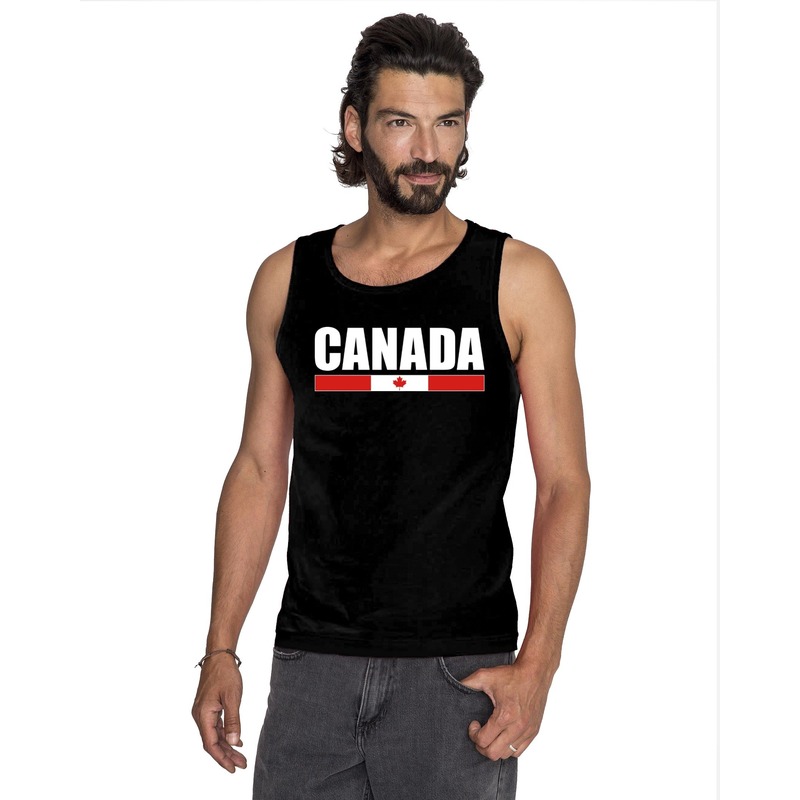 Zwart Canada supporter singlet shirt- tanktop heren