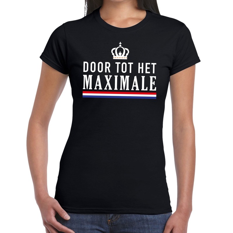 Zwart Door tot het Maximale t-shirt voor dames
