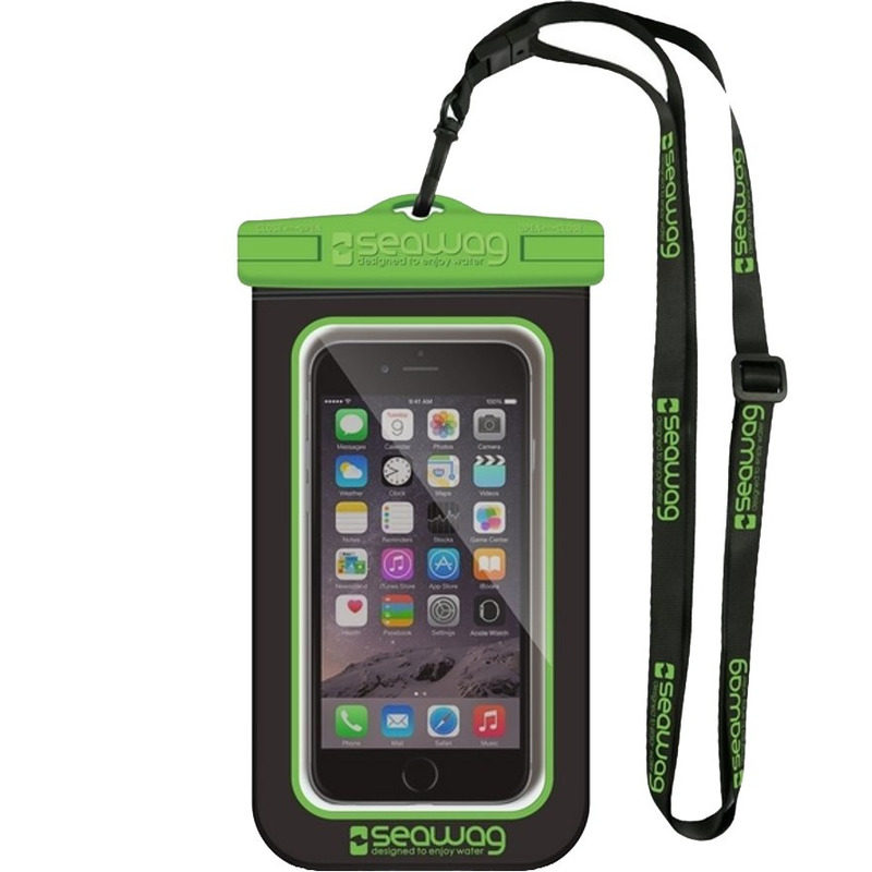 Zwart-groen smartphone-mobiele telefoon hoesje waterproof-waterbestendig met polsband