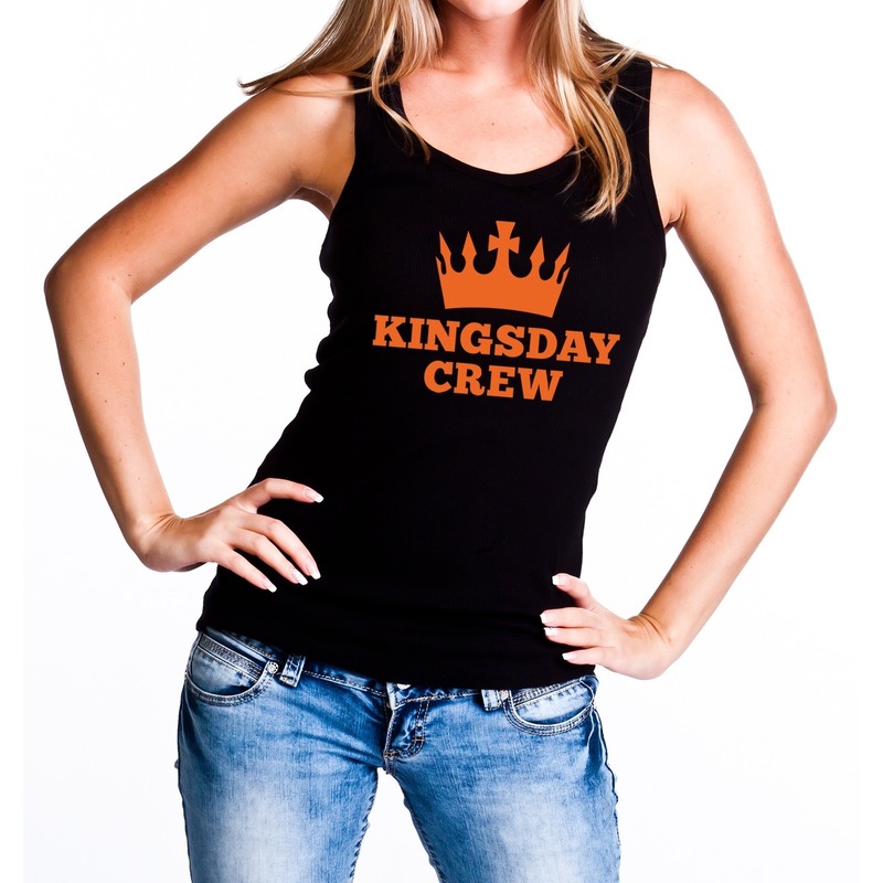 Zwart Kingsday crew tanktop-mouwloos shirt voor dames