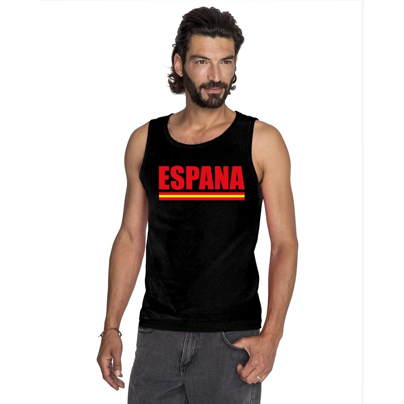 Zwart Spanje supporter singlet shirt- tanktop heren