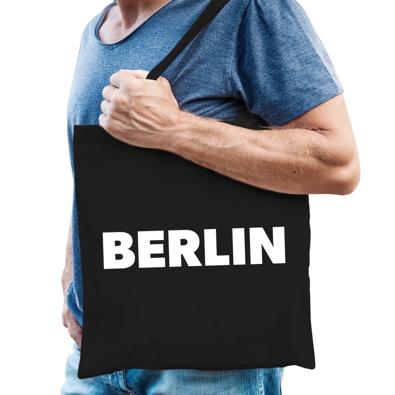 Zwarte katoenen Berlijn tas