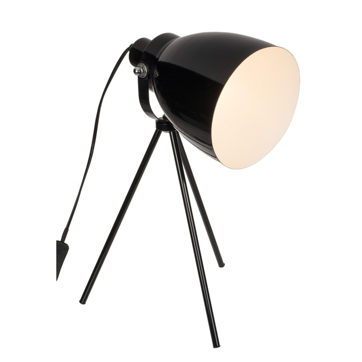 Zwarte retro tafellamp-schemerlamp metaal 42 cm