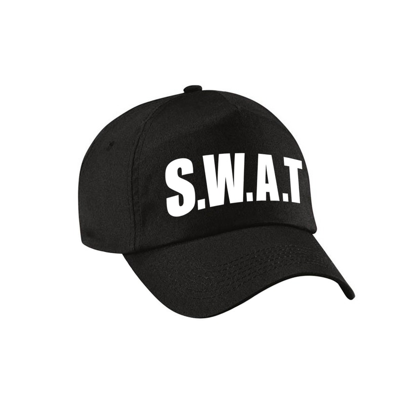 Zwarte SWAT team politie agent verkleed pet-cap voor kinderen