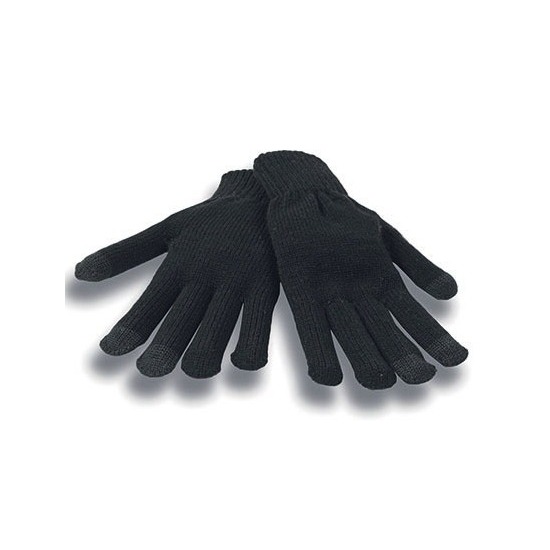 Zwarte winter handschoenen voor je mobiel