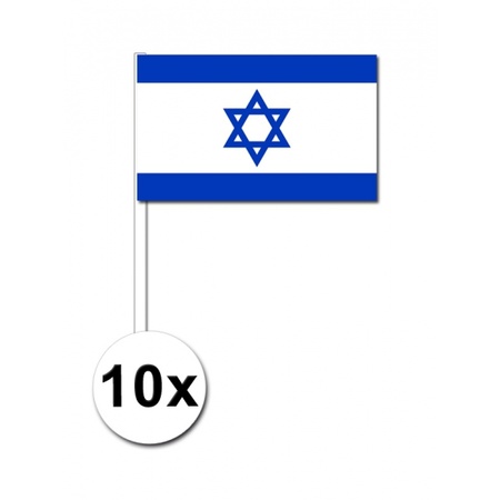 10 x zwaaivlaggetjes Israelische vlag