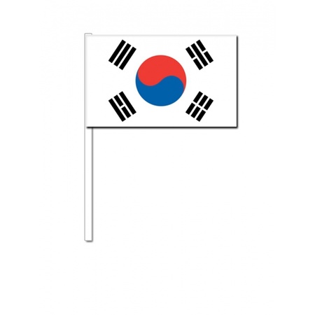10 zwaaivlaggetjes Zuid Koreaanse vlag