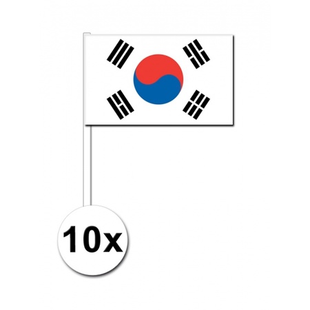 10 zwaaivlaggetjes Zuid Koreaanse vlag