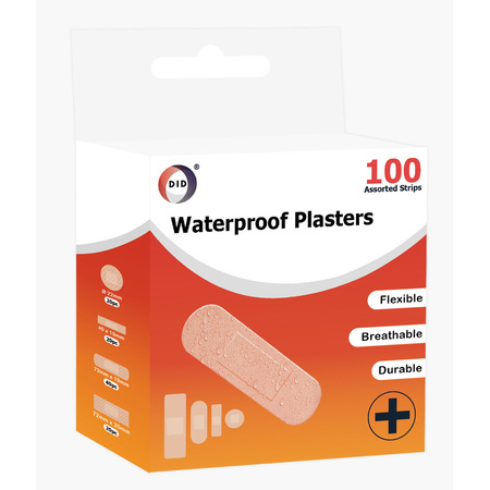 100x pieces plasters different types/sizes waterproof