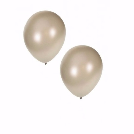 10x pieces metallic silver balloons 36 cm