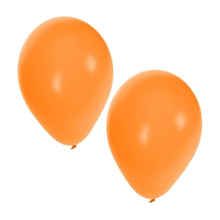 Helium tank met oranje ballonnen 30 stuks