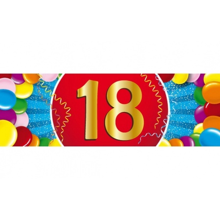 16 party ballonnen 18 jaar opdruk + sticker