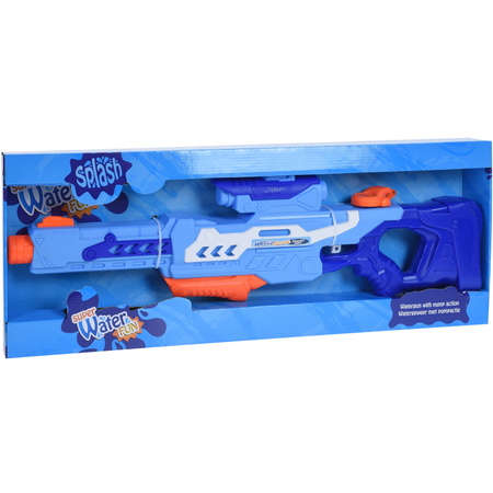 1x Groot kinderspeelgoed waterpistooltjes/waterpistolen 77 cm blauw