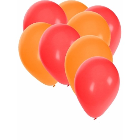Ballonnen rood en oranje 30x