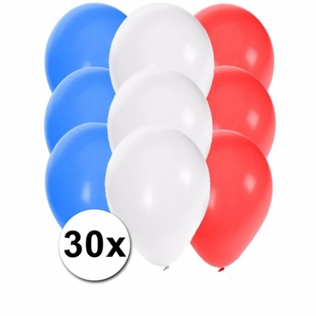 Feest ballonnen in de kleuren van Frankrijk 30x