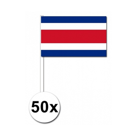 50 zwaaivlaggetjes Costa Ricaanse vlag