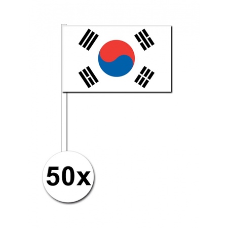 50 zwaaivlaggetjes Zuid Koreaanse vlag