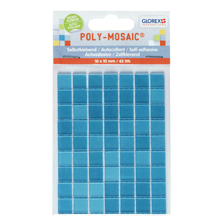 63x stuks mozaieken maken steentjes/tegels kleur lichtblauw 10 x 10 x 2 mm
