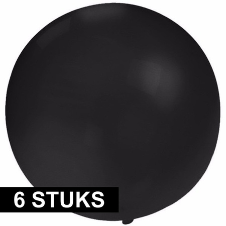6x Big balloon 60 cm black