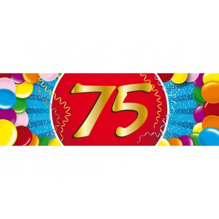 16 party ballonnen 75 jaar opdruk + sticker