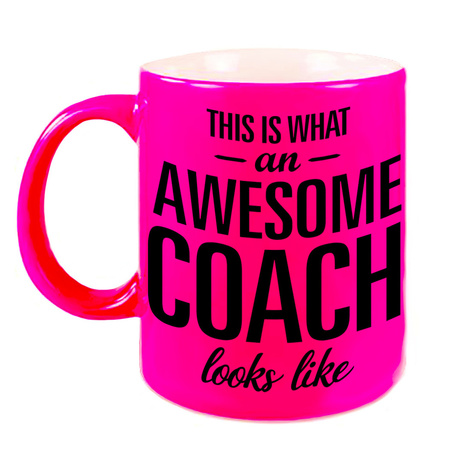 Awesome coach neon pink mug 330 ml