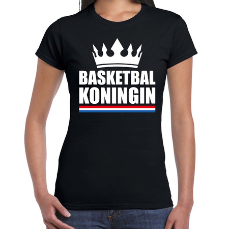 Basketbal koningin t-shirt zwart dames - Sport / hobby shirts