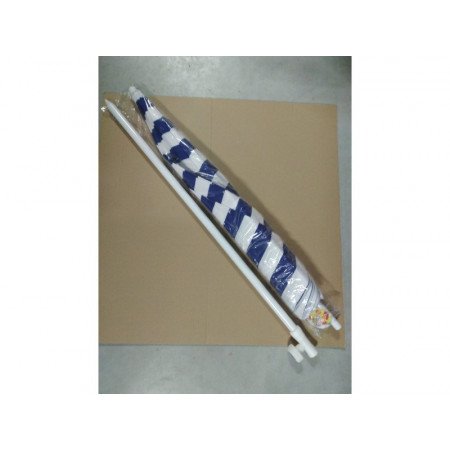 Strand parasol blauw/wit gestreept 180 cm