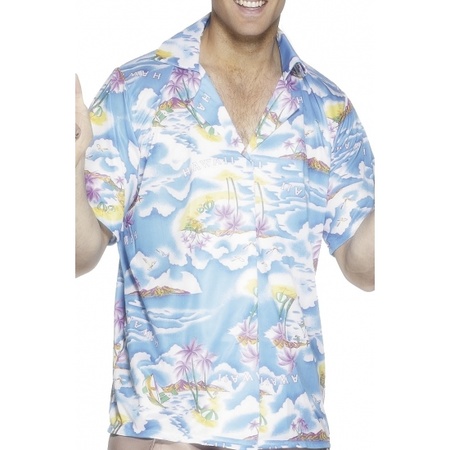 Blauw hawaii T-shirt