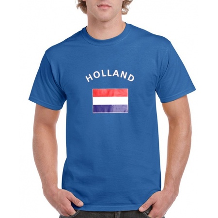 Blauw shirt vlag Holland