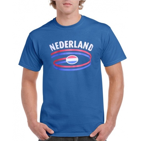 Blauw Nederland shirt voor heren