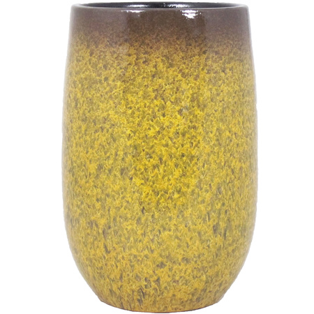 Bloempot vaas goud geel flakes keramiek voor bloemen/planten H40 x D22 cm