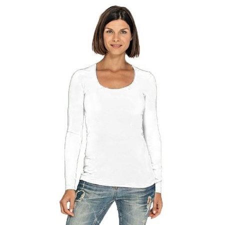 Aanzienlijk Beter terras Lang dames t-shirt lange mouwen wit met ronde hals | Bandana winkel | Alle  kleuren Bandana`s