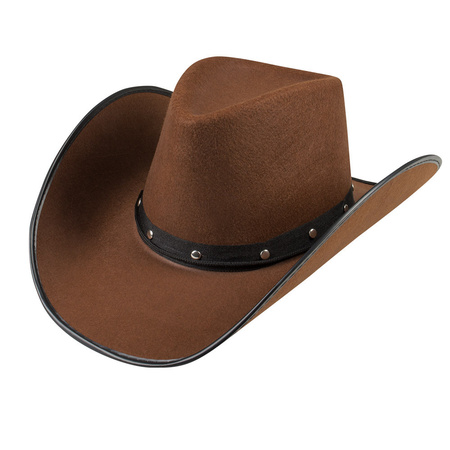 Carnaval verkleed Cowboy hoed Billy Boy - donkerbruin - volwassenen - Western thema