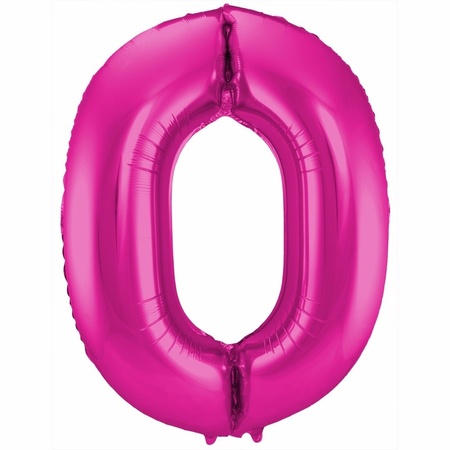 Cijfer ballonnen opblaas - Verjaardag versiering 30 jaar - 85 cm roze