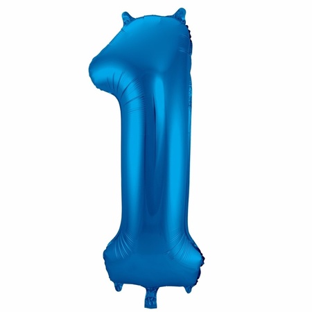 Foil number balloons birthday 13 years 85 cm in blue