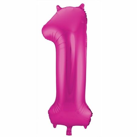 Cijfer ballonnen opblaas - Verjaardag versiering 13 jaar - 85 cm roze